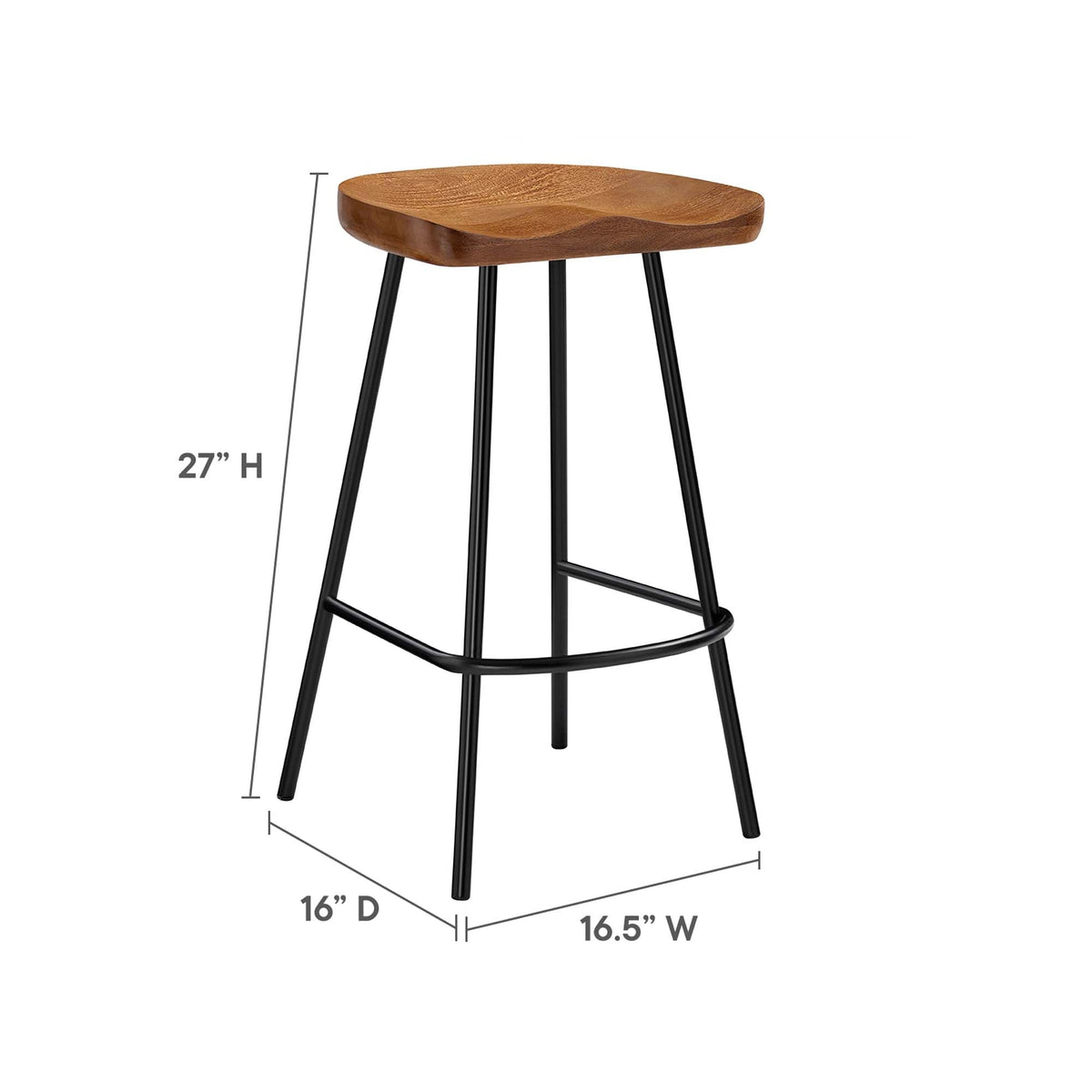 Concord Backless Wood Counter Stools Set of 2 by Modway, photo 23 of 30