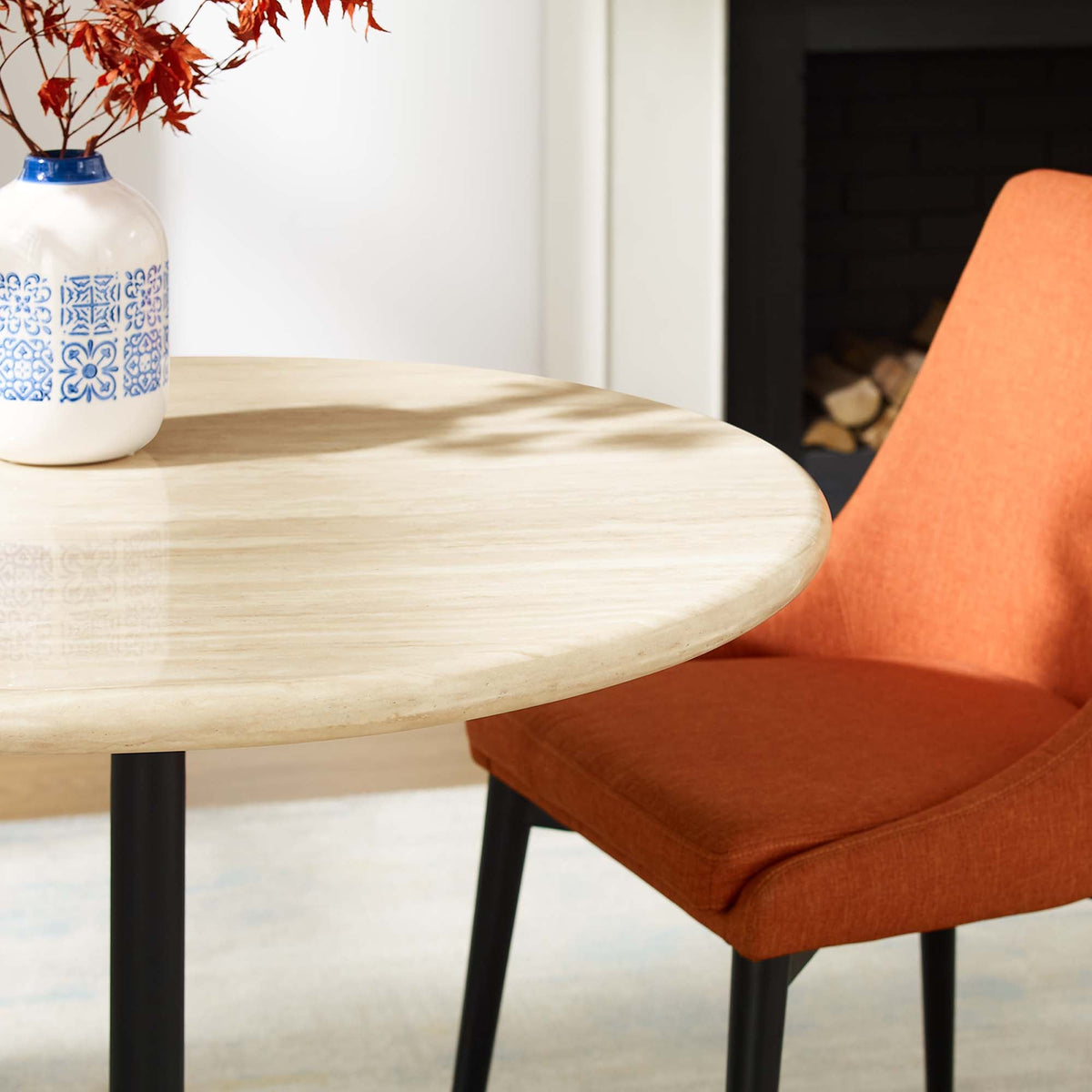 Lippa Round Faux Travertine Dining Table by Modway, photo 16 of 24