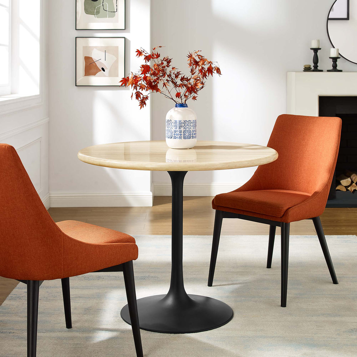 Lippa Round Faux Travertine Dining Table by Modway, photo 15 of 24
