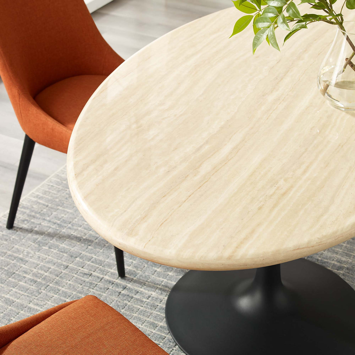 Lippa Oval Faux Travertine Dining Table by Modway, photo 15 of 24