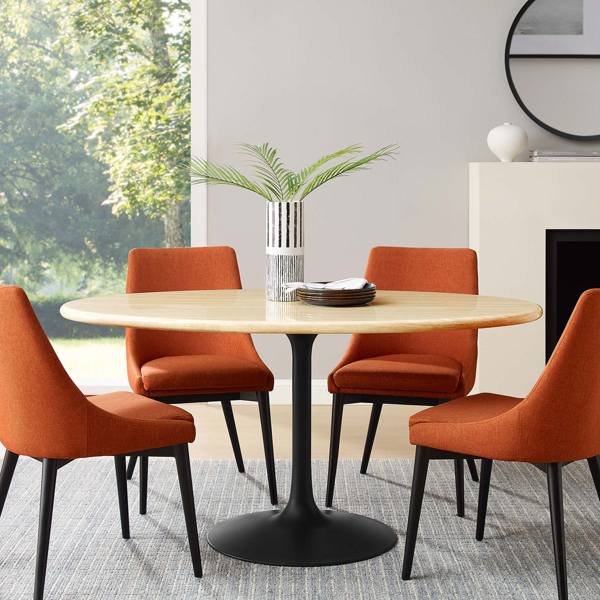Lippa Oval Faux Travertine Dining Table by Modway, photo 16 of 24