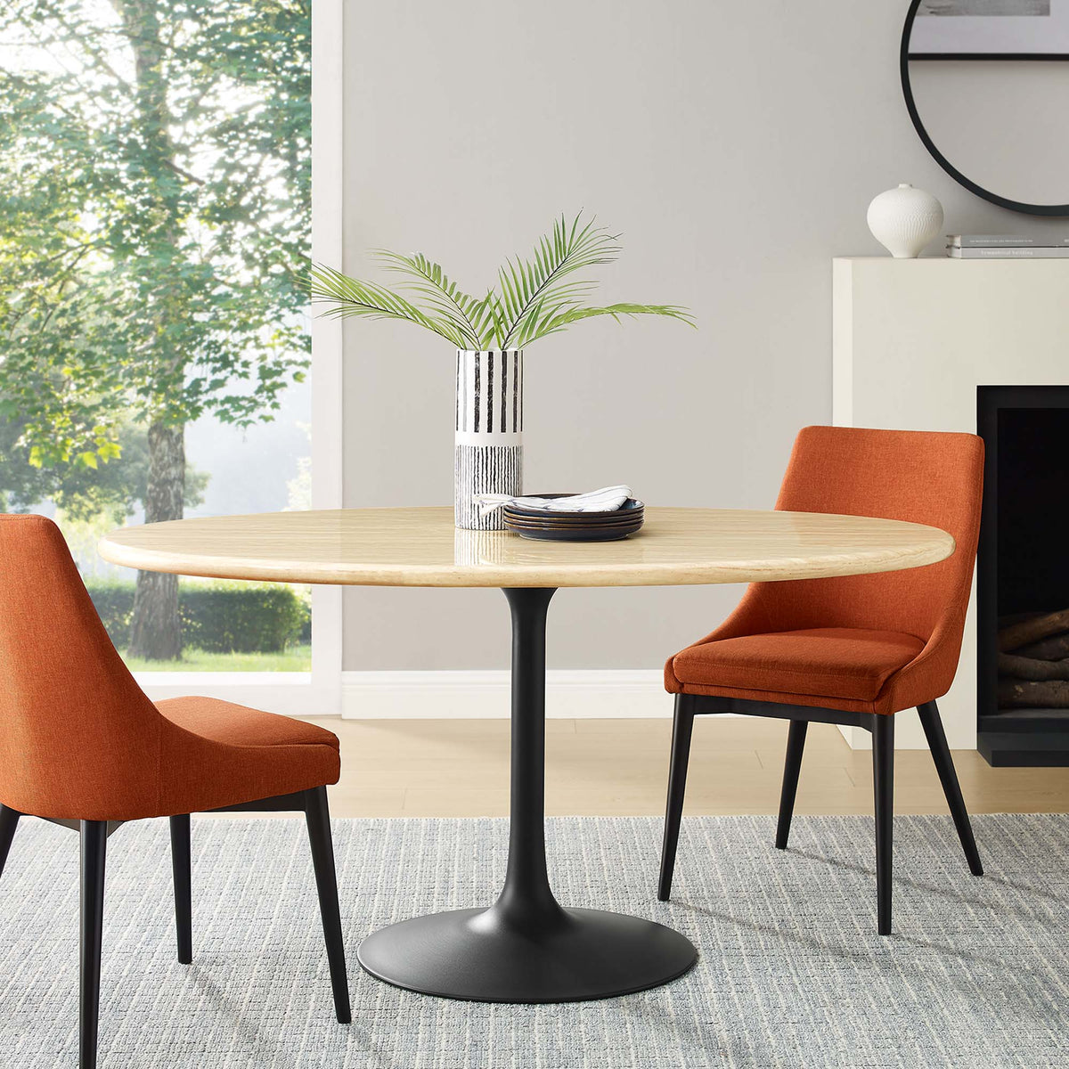 Lippa Oval Faux Travertine Dining Table by Modway, photo 14 of 24