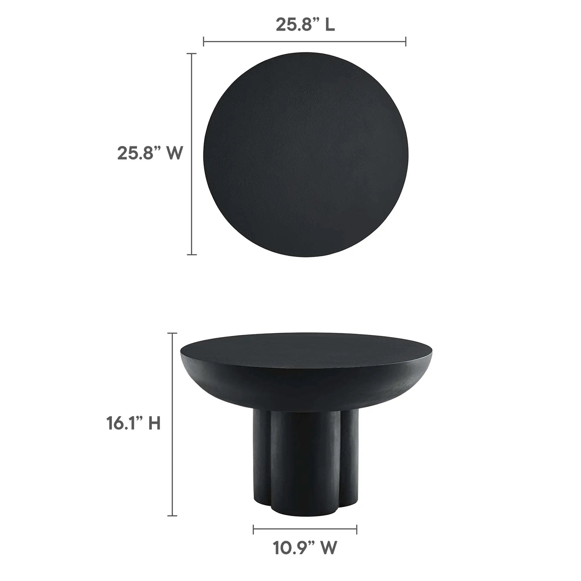 Caspian Round Concrete Coffee Table by Modway by HouseOfZazla