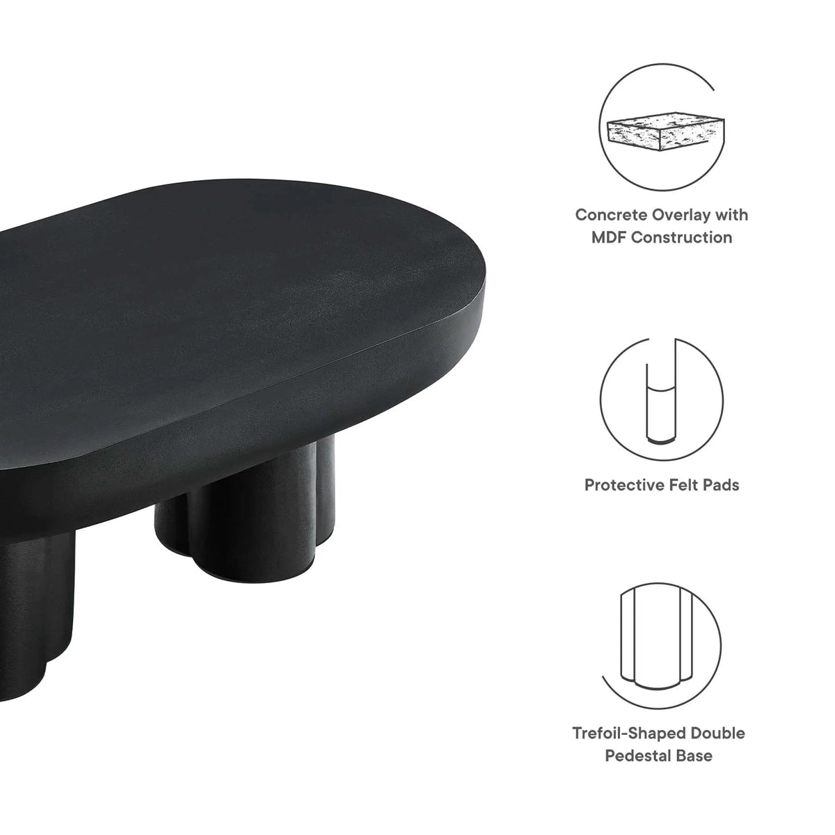 Caspian Oval Concrete Coffee Table by Modway by HouseOfZazla