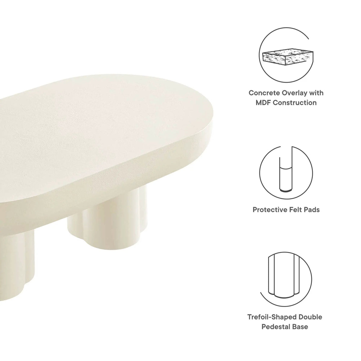 Caspian Oval Concrete Coffee Table by Modway by HouseOfZazla