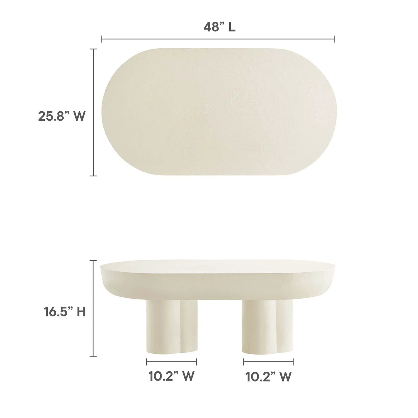 Caspian Oval Concrete Coffee Table by Modway by HouseOfZazla