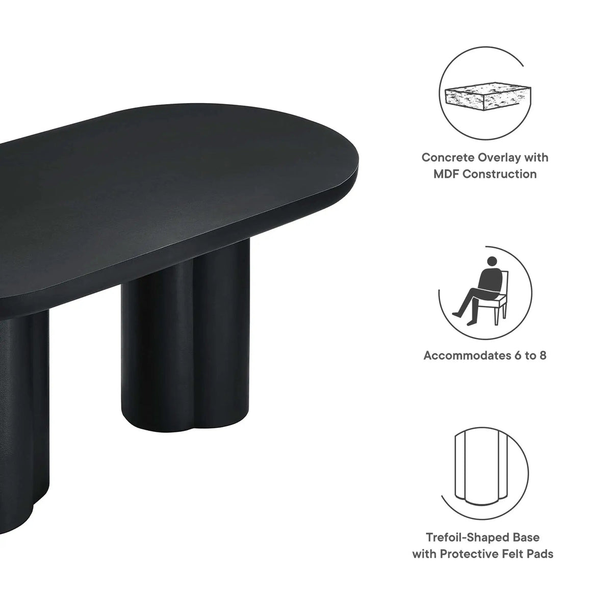 Caspian 72" Oval Concrete Dining Table by Modway by HouseOfZazla