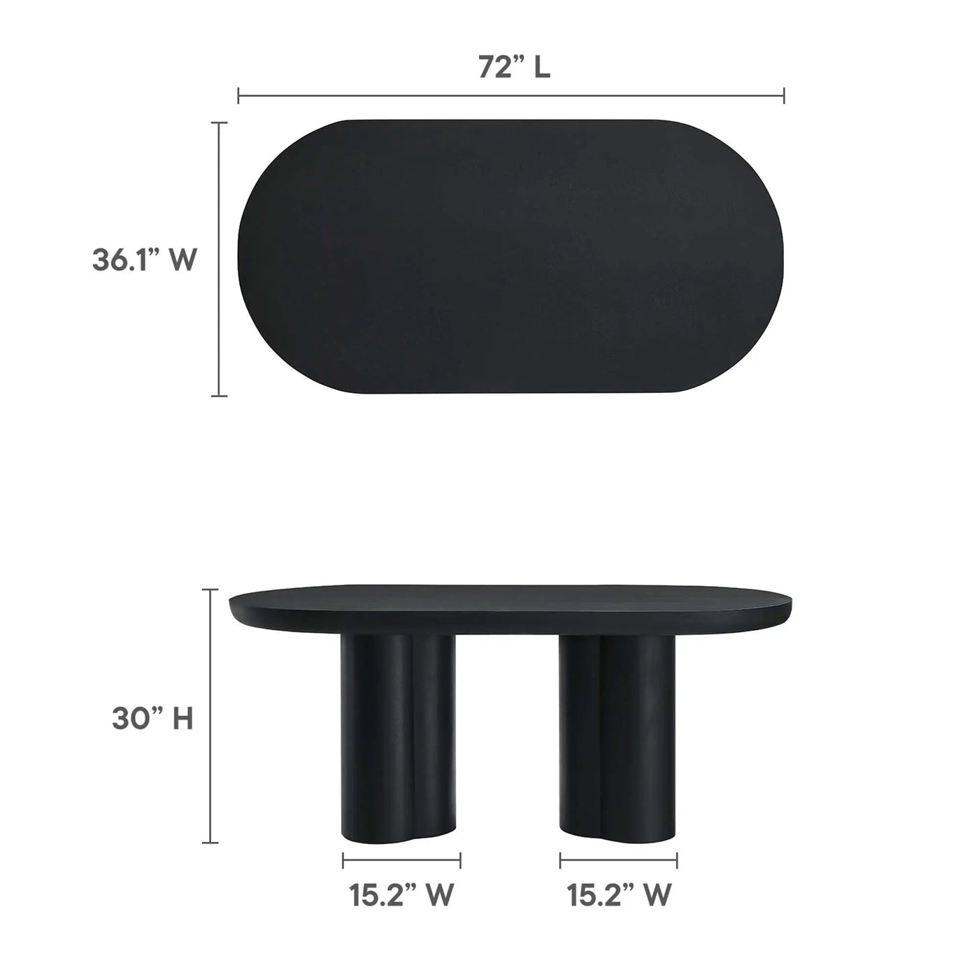 Caspian 72" Oval Concrete Dining Table by Modway by HouseOfZazla