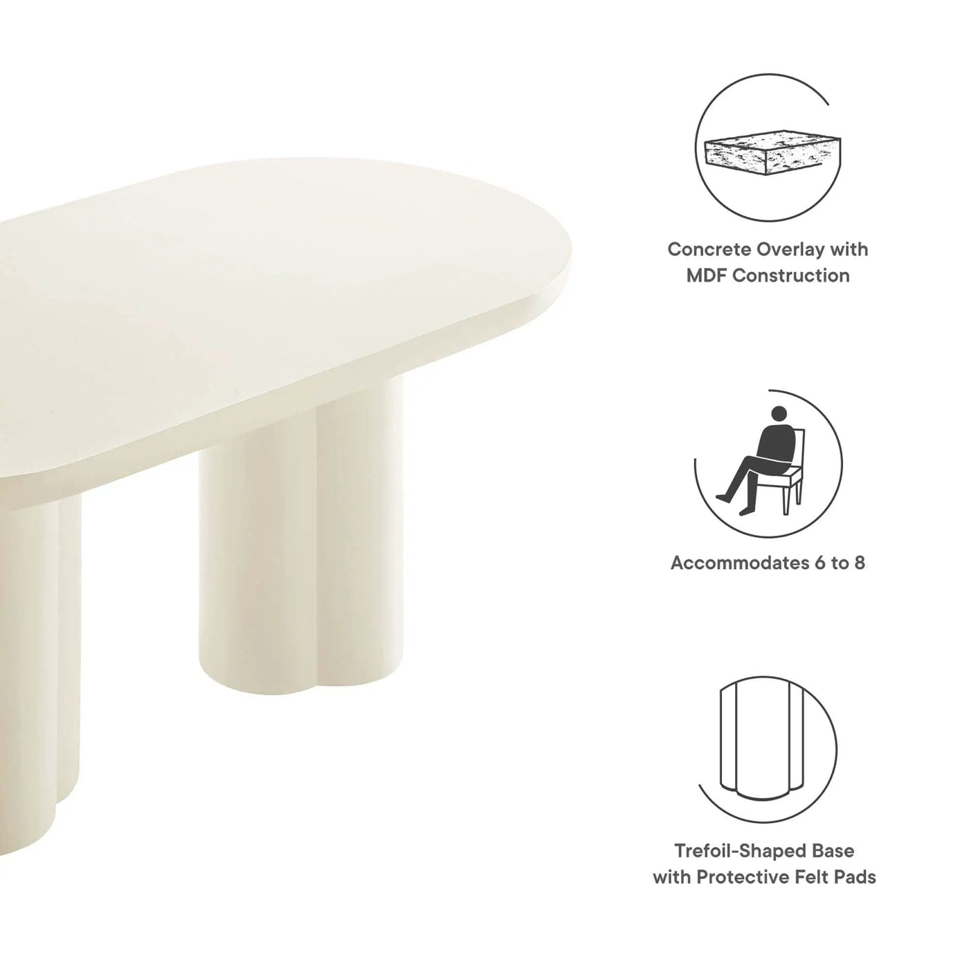Caspian 72" Oval Concrete Dining Table by Modway by HouseOfZazla