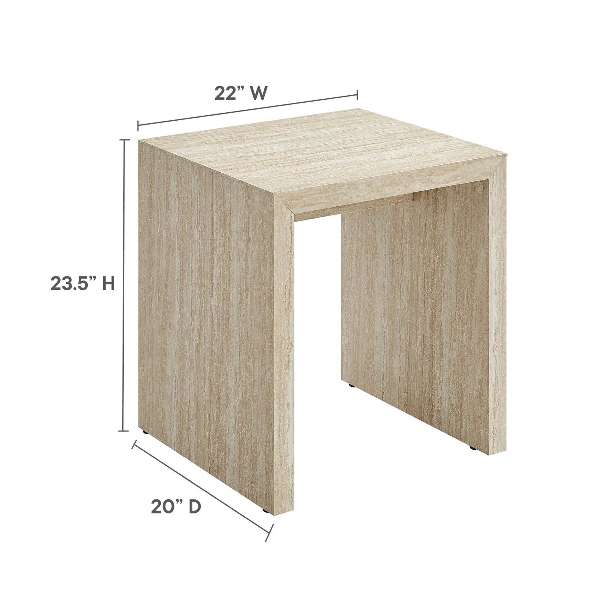 Mirella Faux Travertine Side Table by Modway by HouseOfZazla
