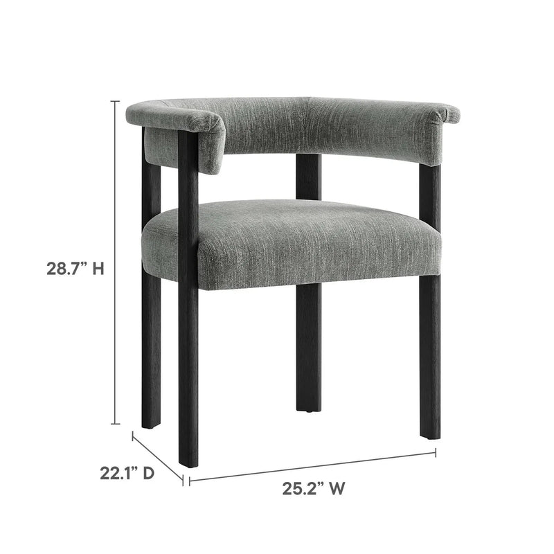 Imogen Fabric Upholstered Barrel Dining Chairs Set of 2 by HouseOfZazla