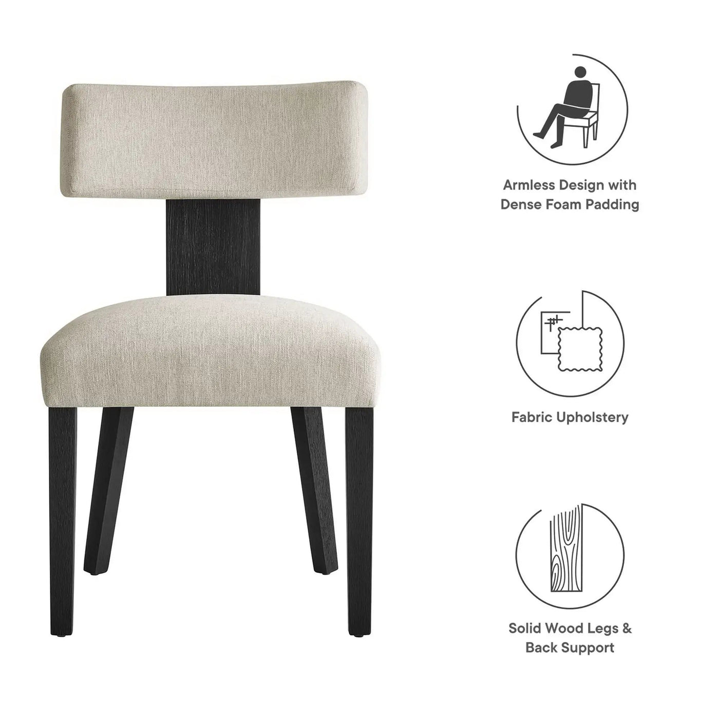 Nalani Fabric Upholstered Dining Chairs Set of 2 by Modway by HouseOfZazla