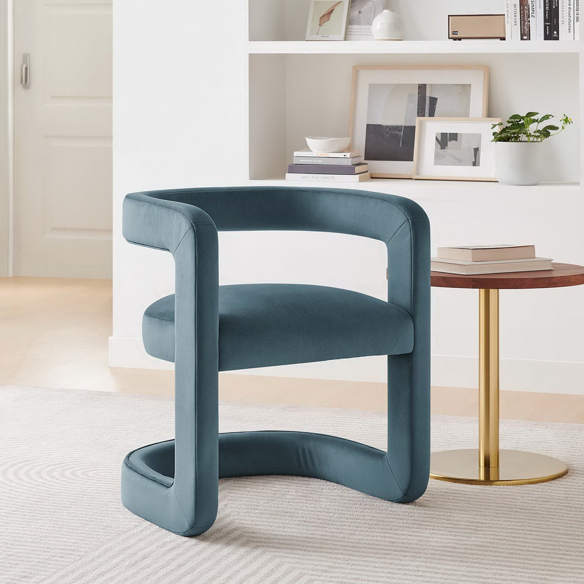 Winslow Performance Velvet Barrel Accent Chair by Modway, photo 19 of 42