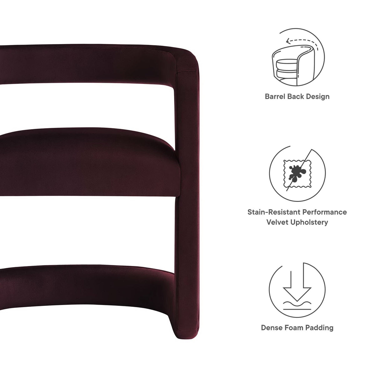 Winslow Performance Velvet Barrel Accent Chair by Modway, photo 23 of 42