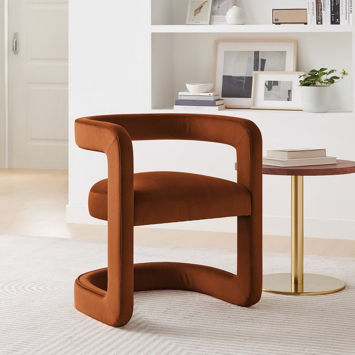 Winslow Performance Velvet Barrel Accent Chair by Modway, photo 39 of 42
