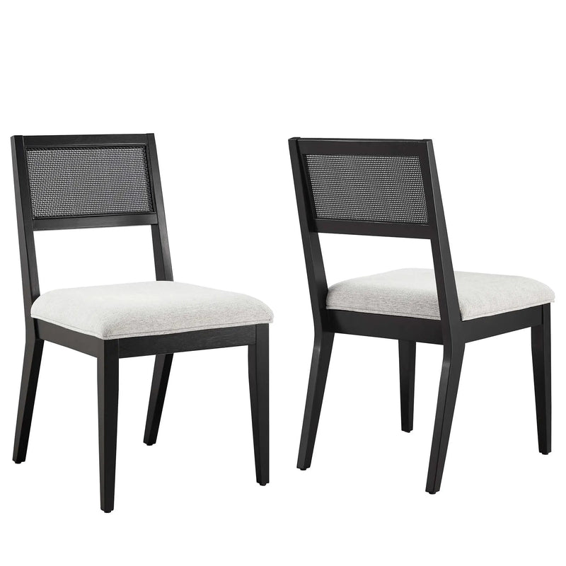 Nimba Faux Rattan Fabric Dining Chairs Set of 2 by Modway by HouseOfZazla
