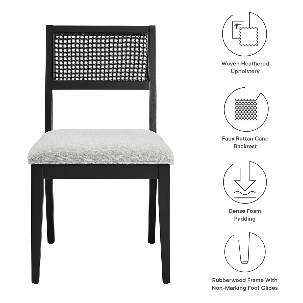 Nimba Faux Rattan Fabric Dining Chairs Set of 2 by Modway by HouseOfZazla