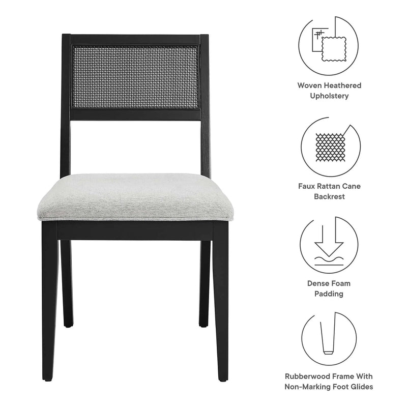 Nimba Faux Rattan Fabric Dining Chairs Set of 2 by Modway by HouseOfZazla