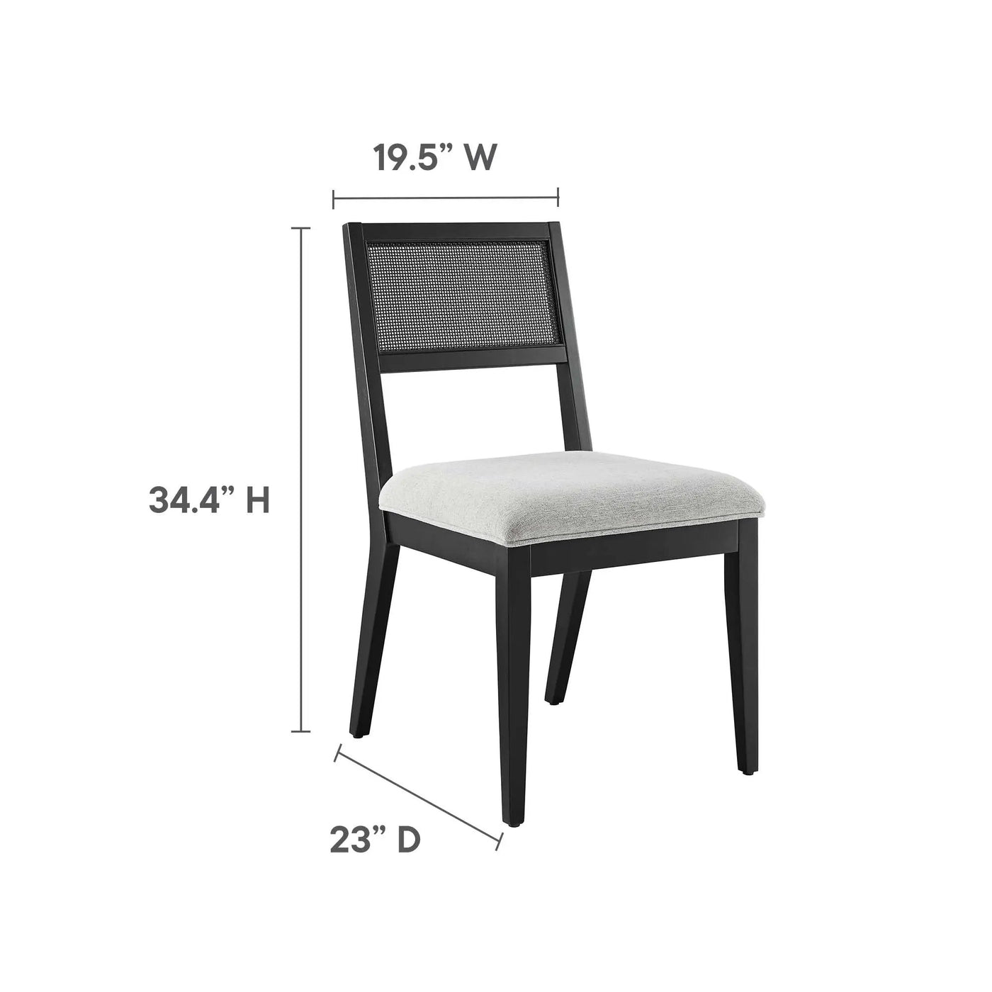Nimba Faux Rattan Fabric Dining Chairs Set of 2 by Modway by HouseOfZazla