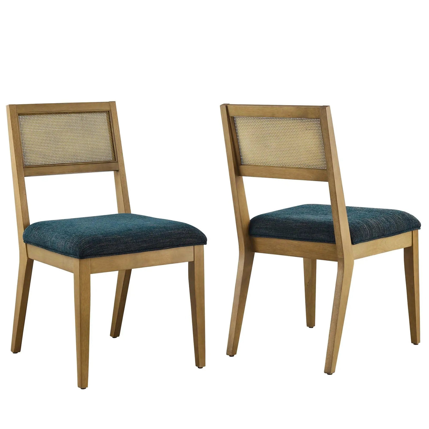 Nimba Faux Rattan Fabric Dining Chairs Set of 2 by Modway by HouseOfZazla