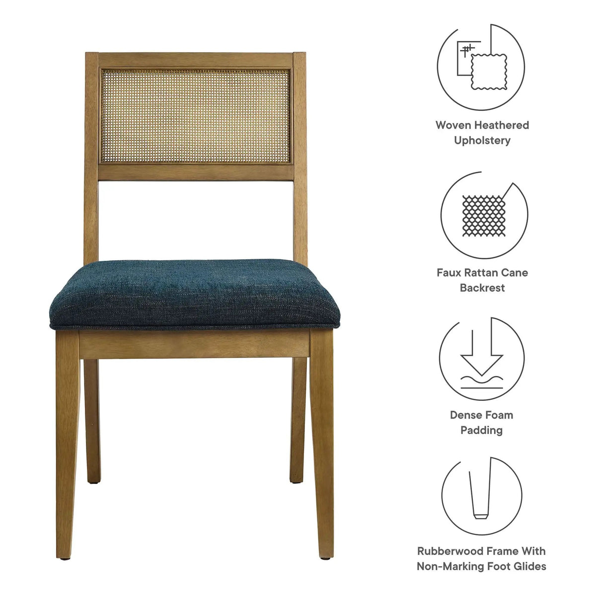Nimba Faux Rattan Fabric Dining Chairs Set of 2 by Modway by HouseOfZazla