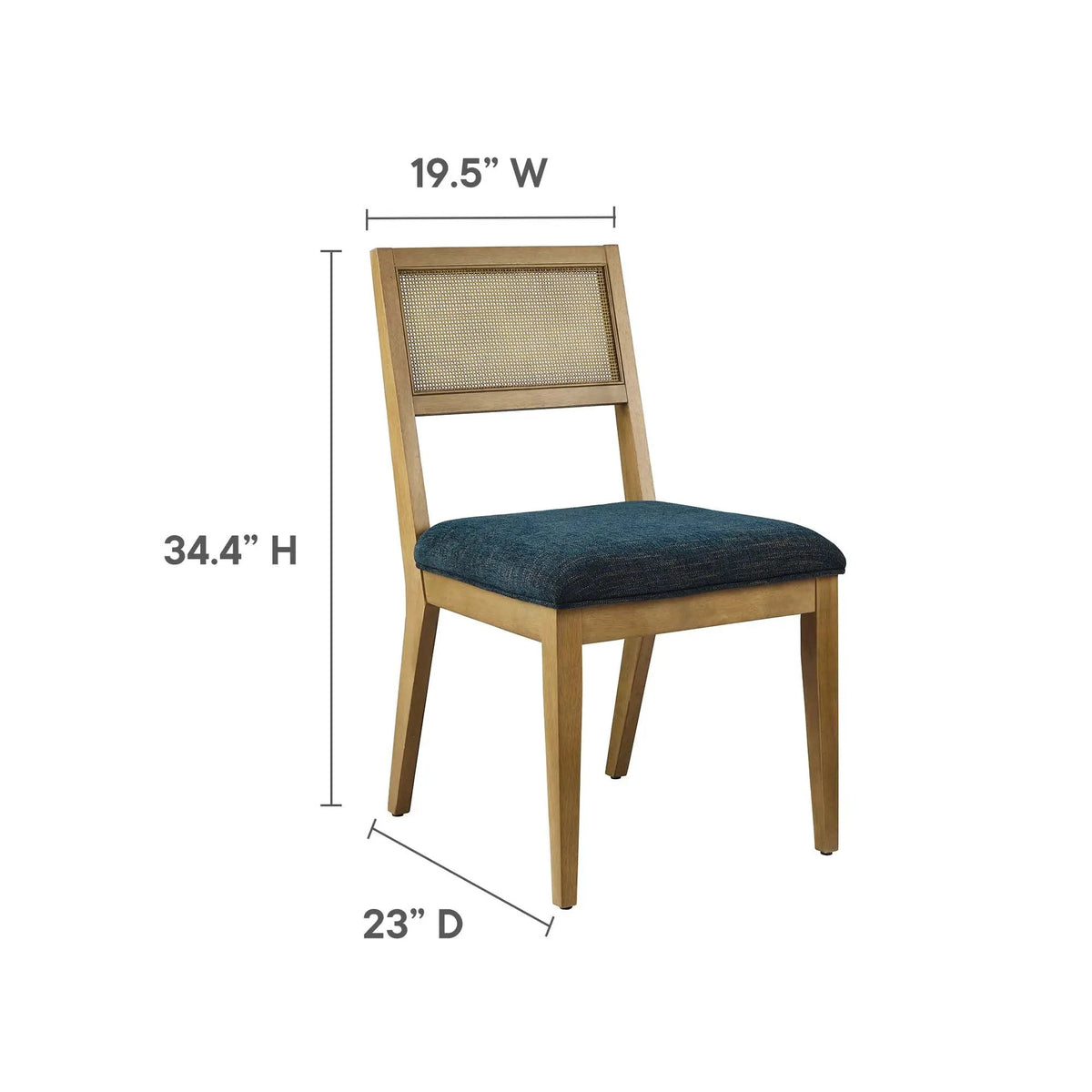 Nimba Faux Rattan Fabric Dining Chairs Set of 2 by Modway by HouseOfZazla
