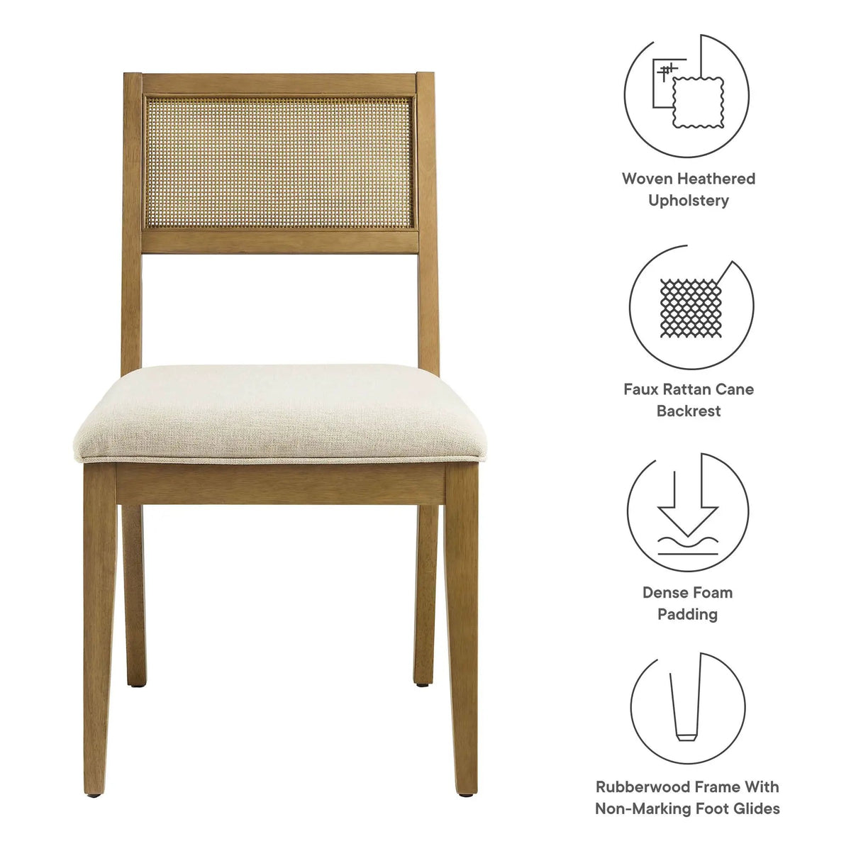 Nimba Faux Rattan Fabric Dining Chairs Set of 2 by Modway by HouseOfZazla