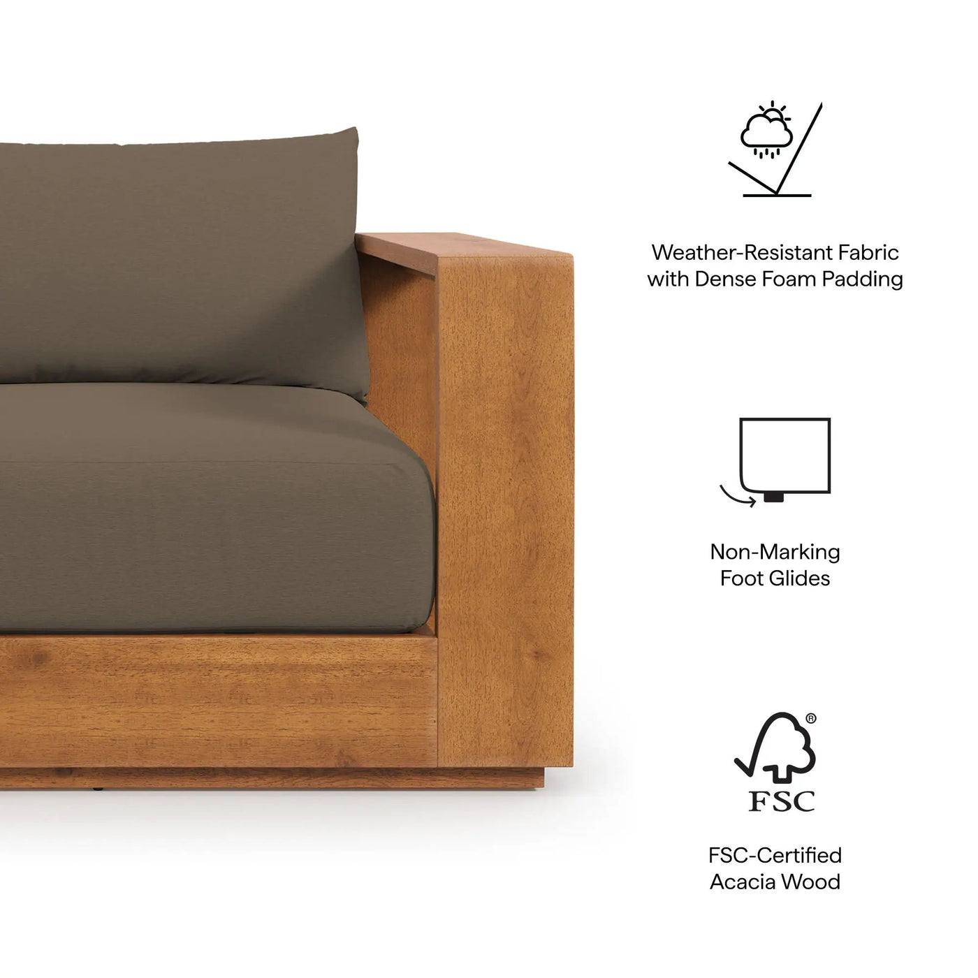 Tahoe Outdoor Patio Acacia Wood Chair by Modway by HouseOfZazla