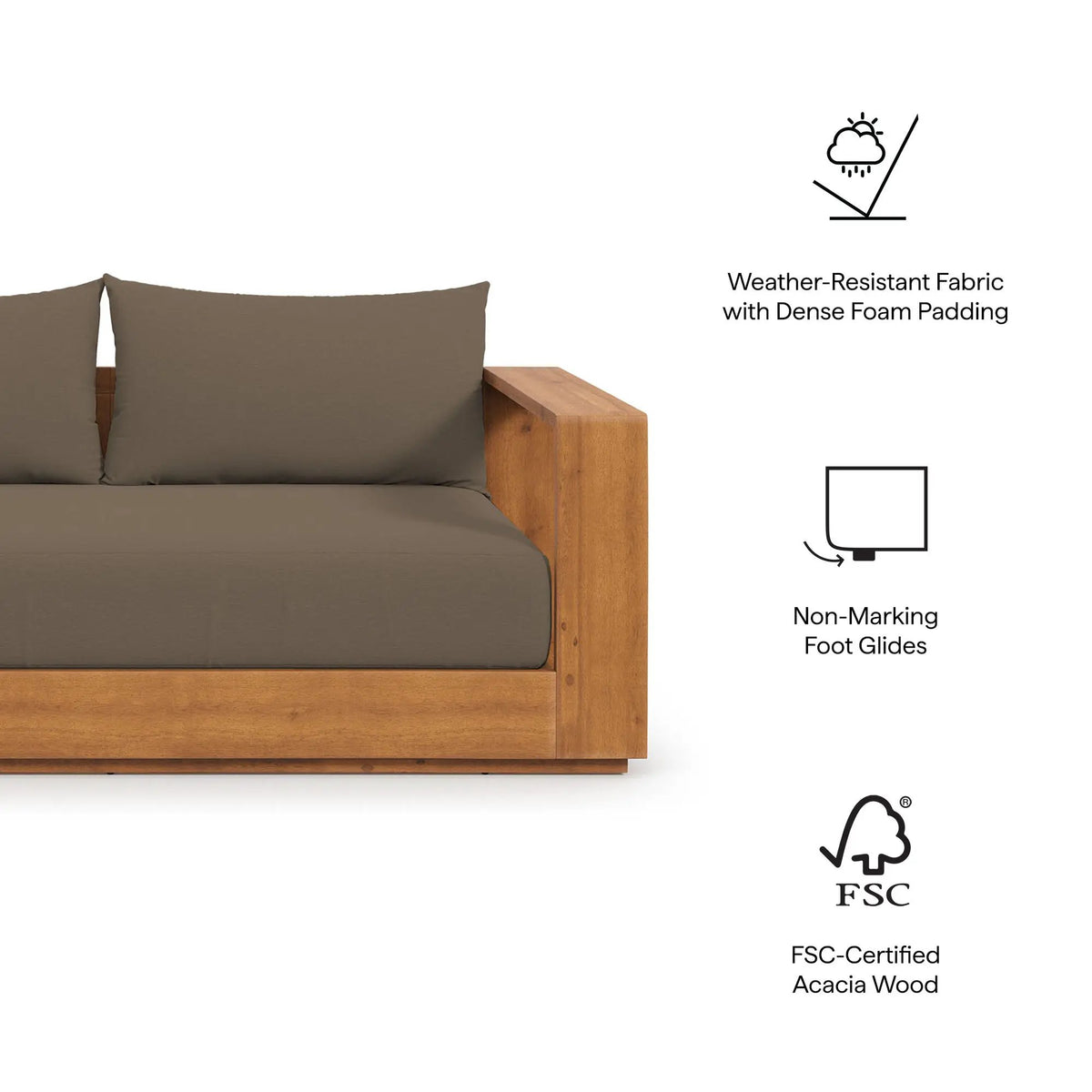 Tahoe Acacia Wood Outdoor Patio Loveseat by Modway by HouseOfZazla