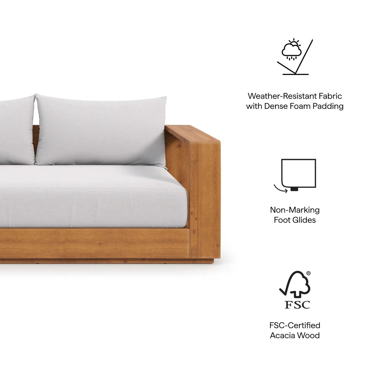 Tahoe Acacia Wood Outdoor Patio Loveseat by Modway by HouseOfZazla