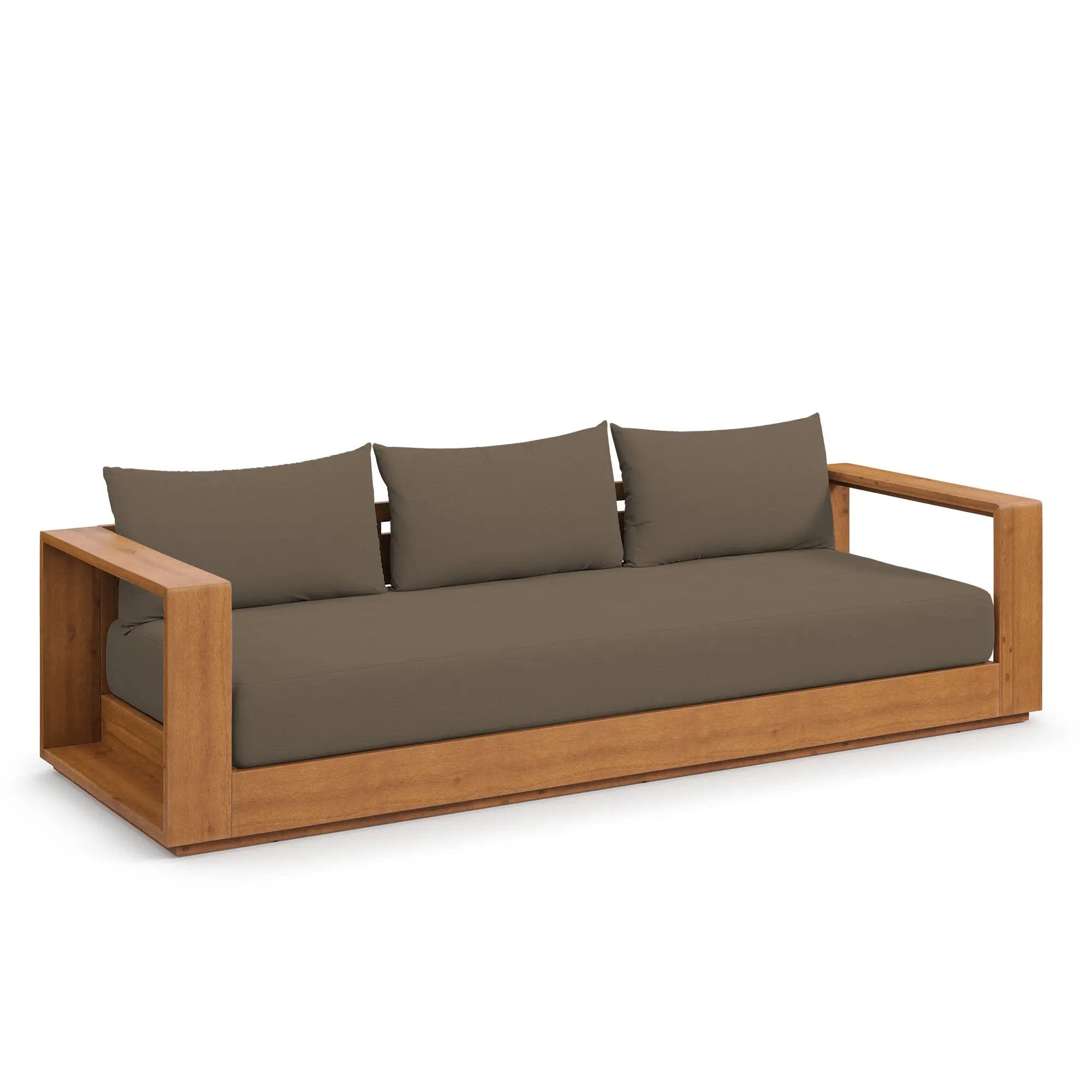 Tahoe Outdoor Patio Acacia Wood Ottoman by Modway by HouseOfZazla