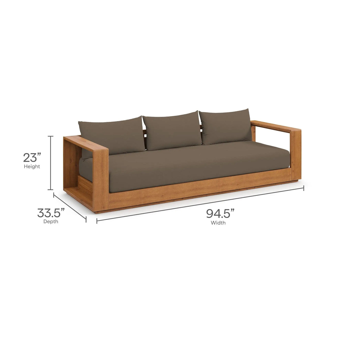 Tahoe Outdoor Patio Acacia Wood Ottoman by Modway by HouseOfZazla