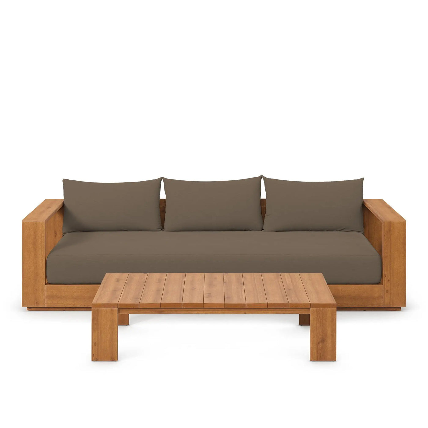 Tahoe 2-Piece Outdoor Patio Acacia Wood Sofa and Coffee Table Set by Modway by HouseOfZazla