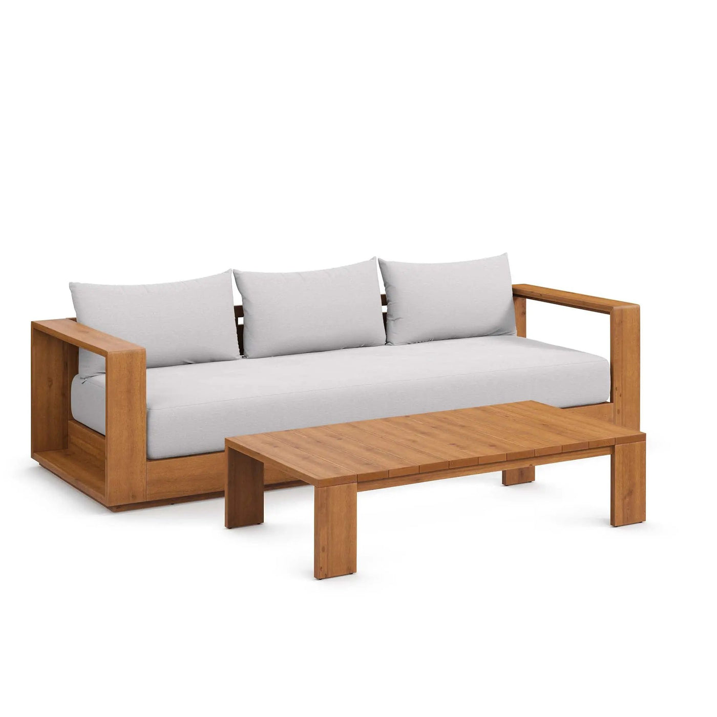 Tahoe 2-Piece Outdoor Patio Acacia Wood Sofa and Coffee Table Set by Modway by HouseOfZazla