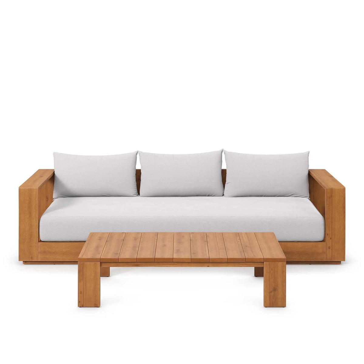Tahoe 2-Piece Outdoor Patio Acacia Wood Sofa and Coffee Table Set by Modway by HouseOfZazla