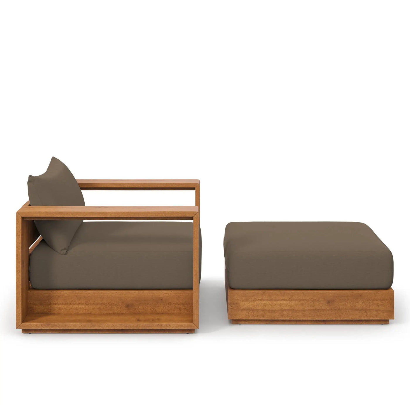 Tahoe 2-Piece Outdoor Patio Acacia Wood Armchair and Ottoman Set by Modway by HouseOfZazla