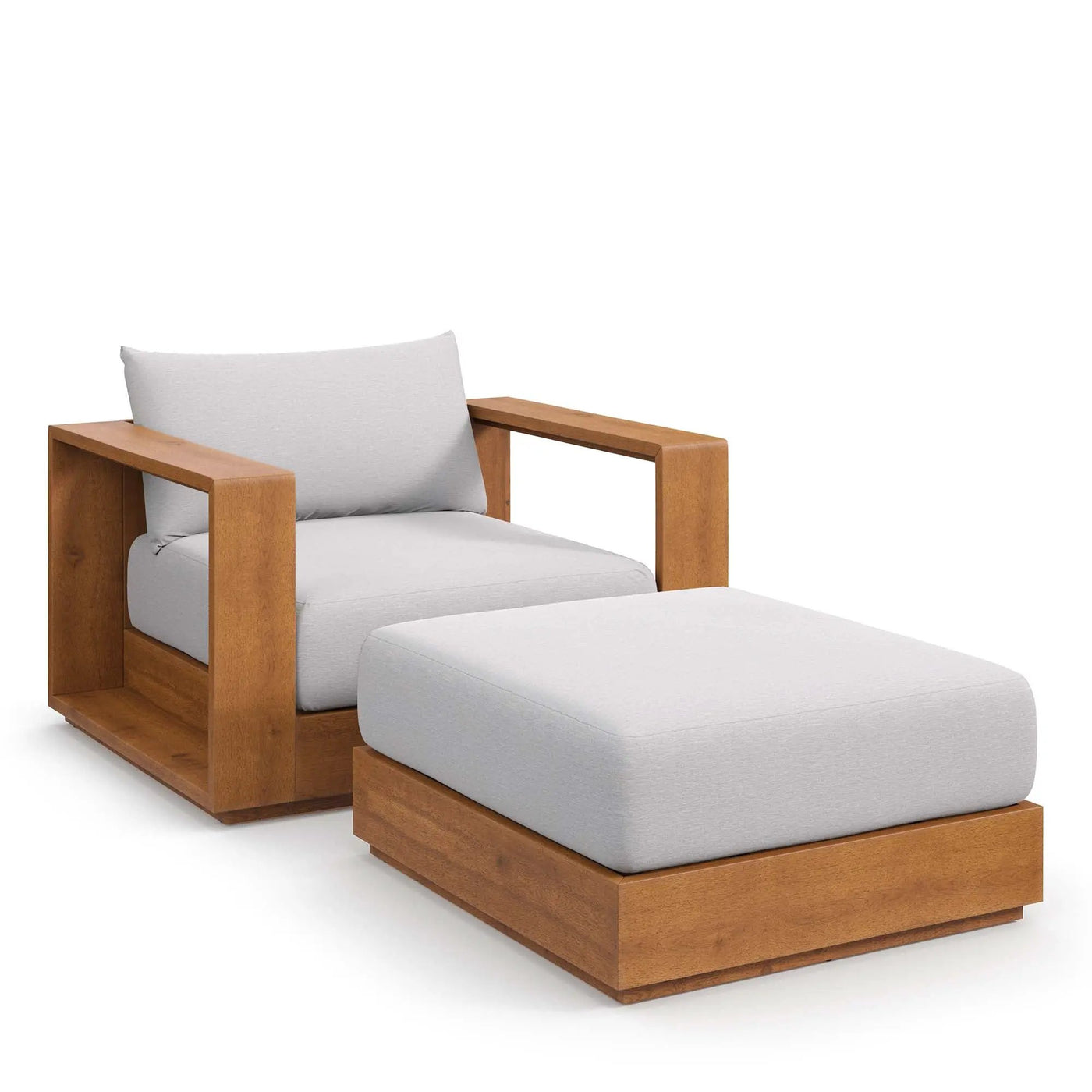 Tahoe 2-Piece Outdoor Patio Acacia Wood Armchair and Ottoman Set by Modway by HouseOfZazla