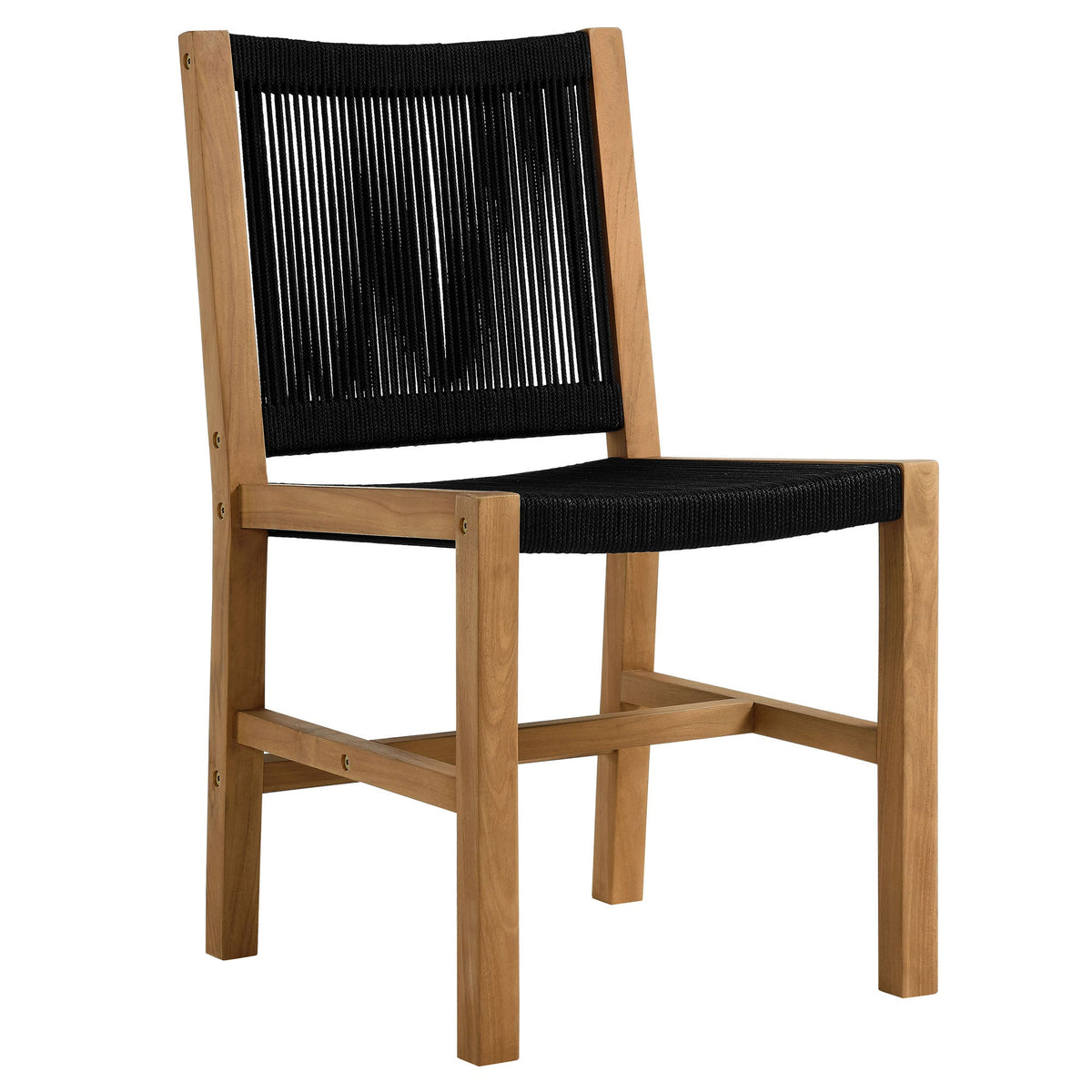 Vienna 5-Piece Outdoor Patio Teak and Rope Dining Set with Armless Chairs by Modway, photo 5 of 21