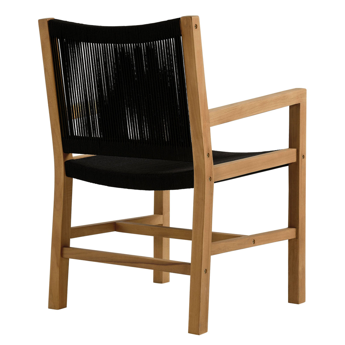 Vienna Outdoor Patio Teak and Rope Dining Armchairs Set of 2 by Modway, photo 6 of 20