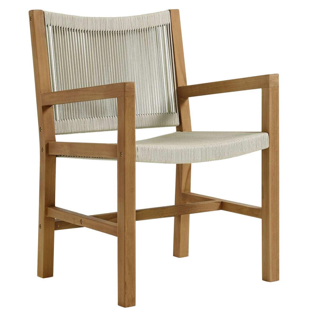 Vienna Outdoor Patio Teak and Rope Dining Armchairs Set of 2 by Modway, photo 14 of 20