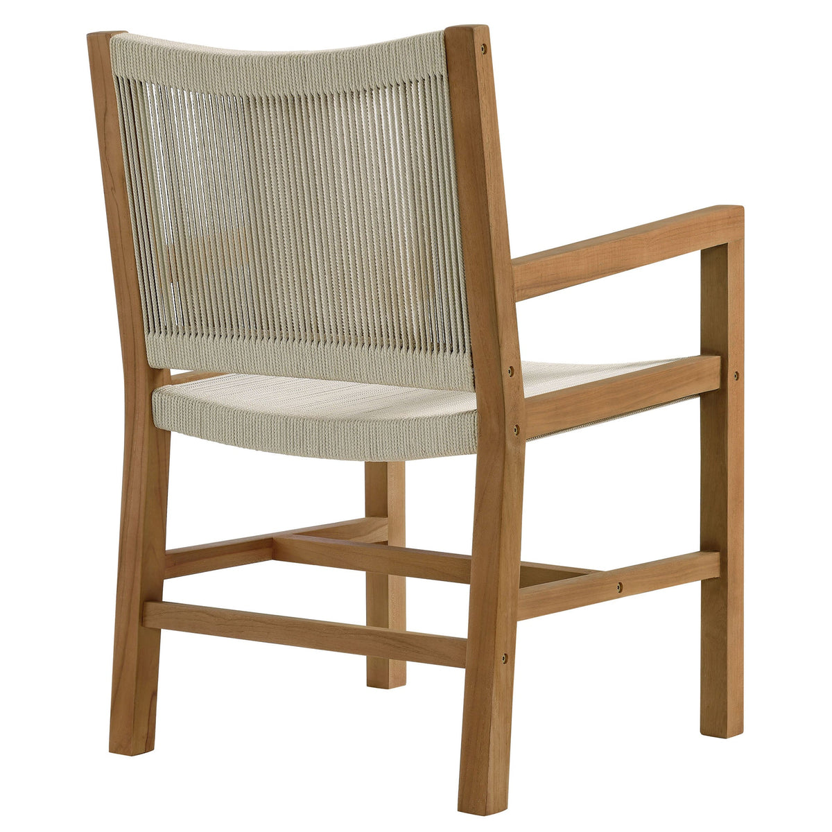 Vienna Outdoor Patio Teak and Rope Dining Armchairs Set of 2 by Modway, photo 16 of 20