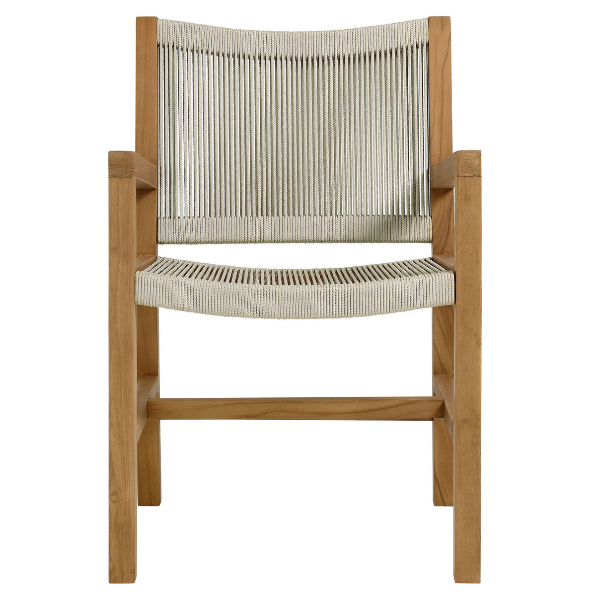 Vienna Outdoor Patio Teak and Rope Dining Armchairs Set of 2 by Modway, photo 17 of 20