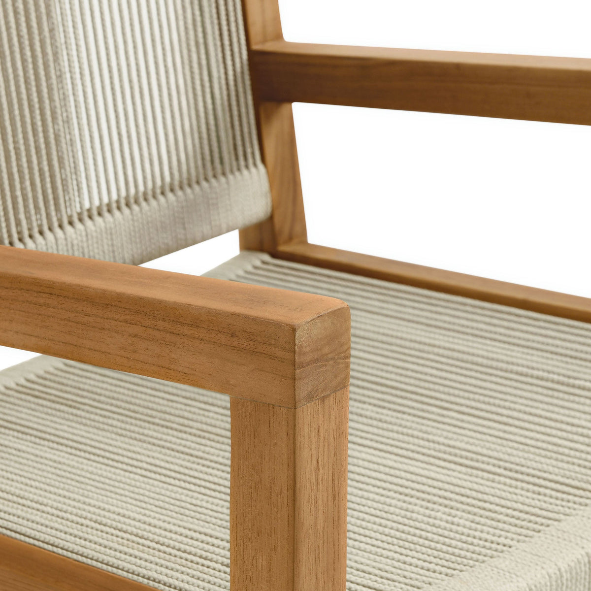 Vienna Outdoor Patio Teak and Rope Dining Armchairs Set of 2 by Modway, photo 18 of 20