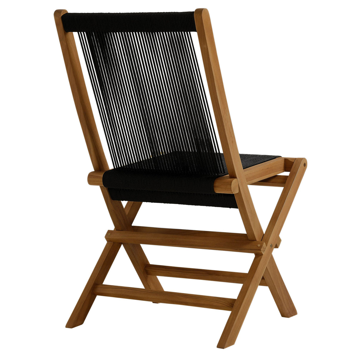 Vienna Outdoor Patio Teak and Rope Folding Chairs Set of 4 by Modway, photo 6 of 22