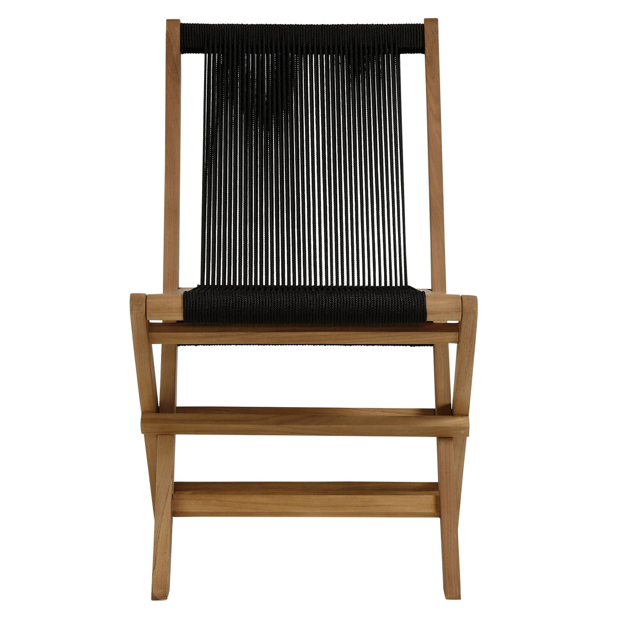 Vienna Outdoor Patio Teak and Rope Folding Chairs Set of 4 by Modway, photo 7 of 22