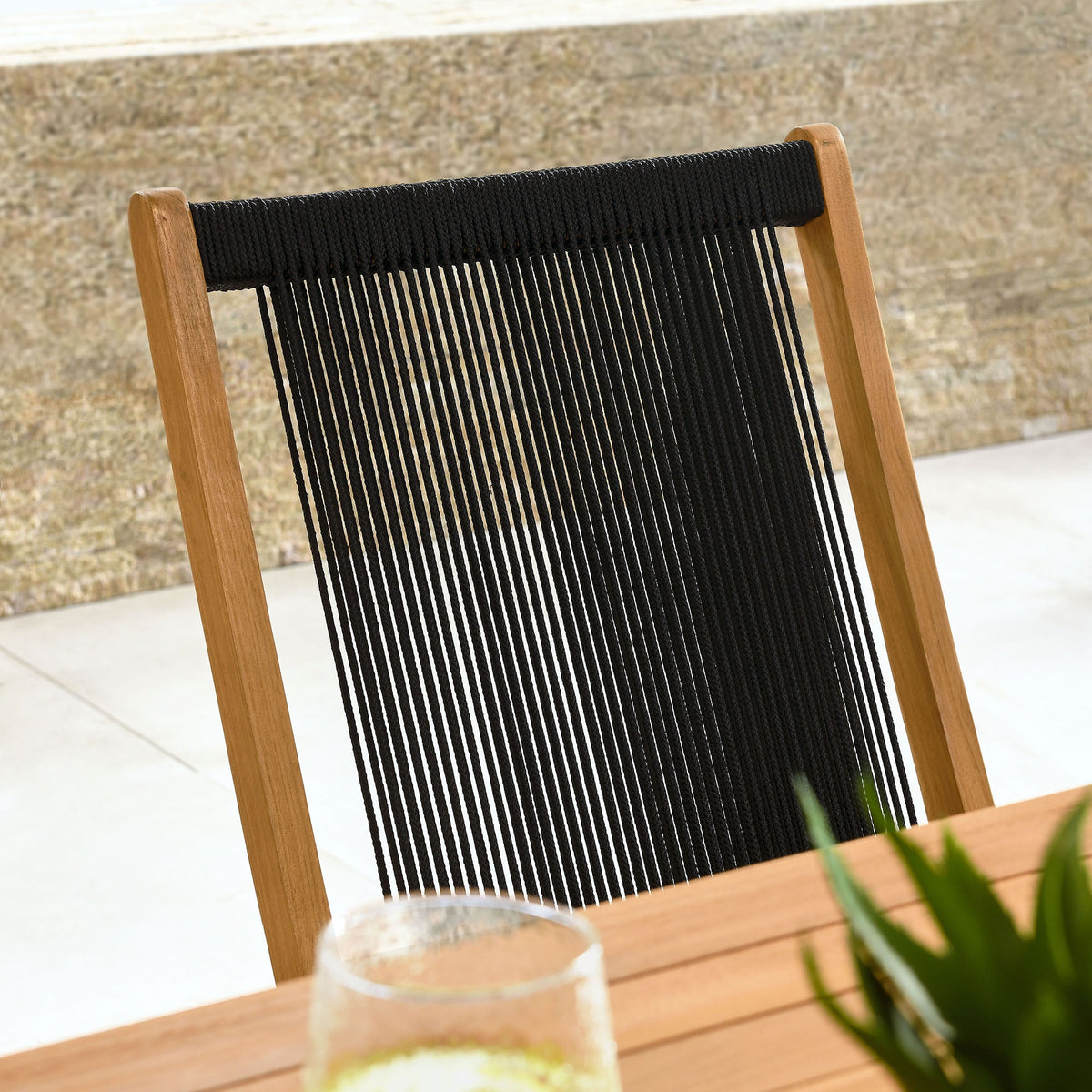 Vienna Outdoor Patio Teak and Rope Folding Chairs Set of 4 by Modway, photo 11 of 22