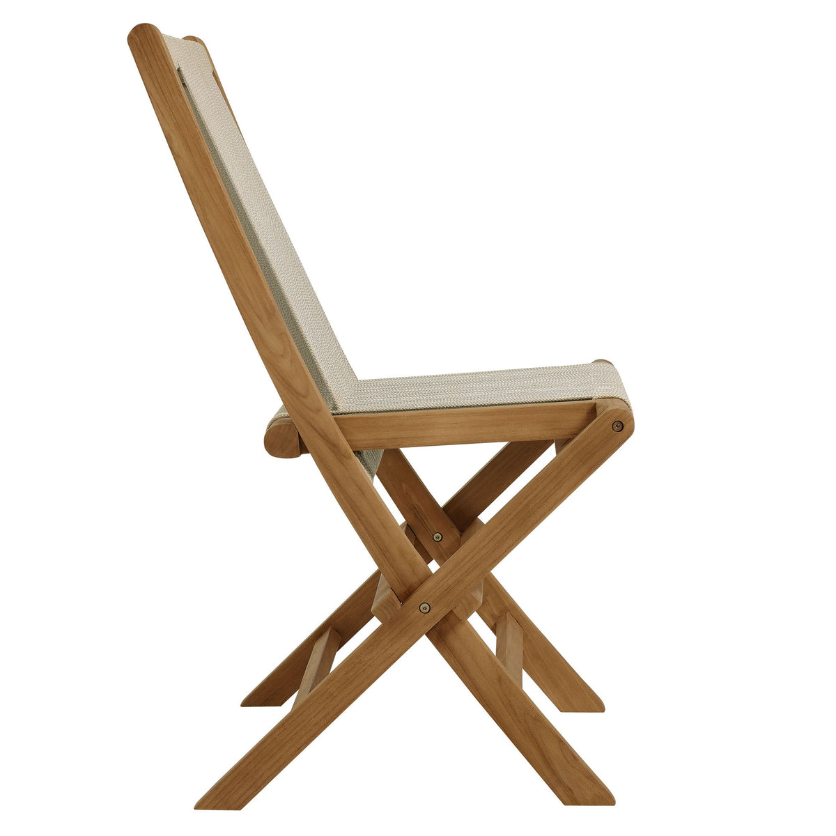 Vienna Outdoor Patio Teak and Rope Folding Chairs Set of 4 by Modway, photo 16 of 22
