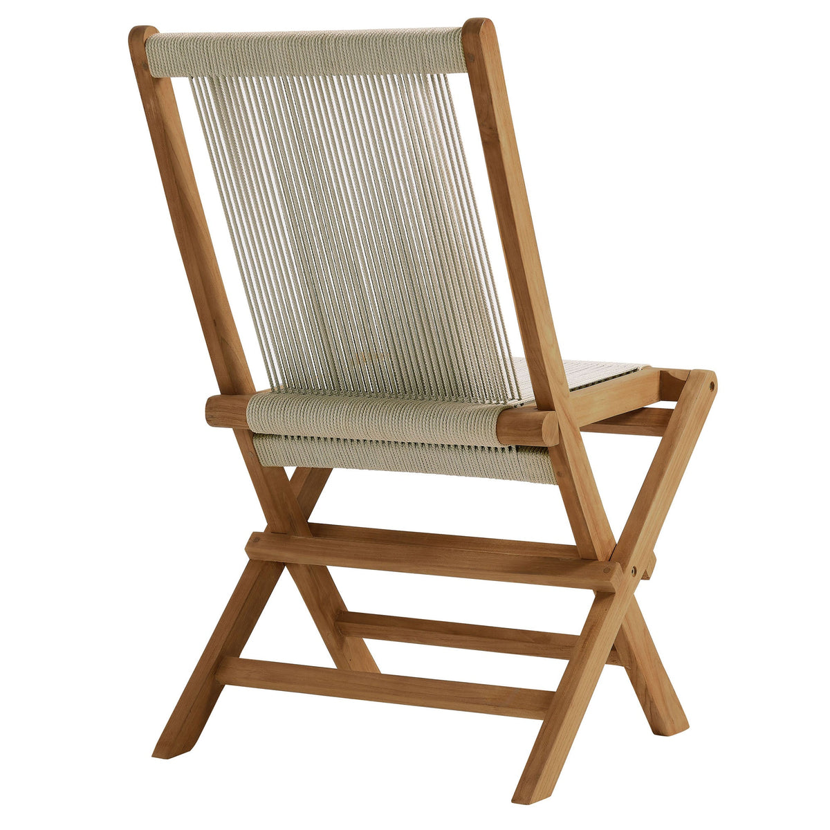 Vienna Outdoor Patio Teak and Rope Folding Chairs Set of 4 by Modway, photo 17 of 22