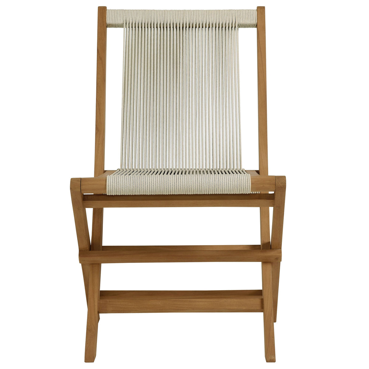 Vienna Outdoor Patio Teak and Rope Folding Chairs Set of 4 by Modway, photo 18 of 22