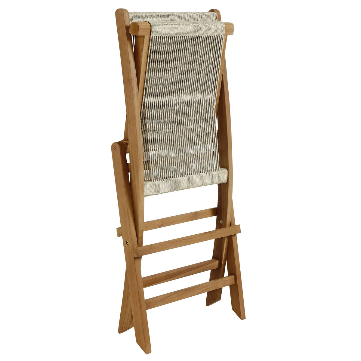 Vienna Outdoor Patio Teak and Rope Folding Chairs Set of 4 by Modway, photo 19 of 22